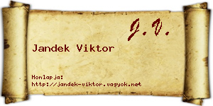 Jandek Viktor névjegykártya